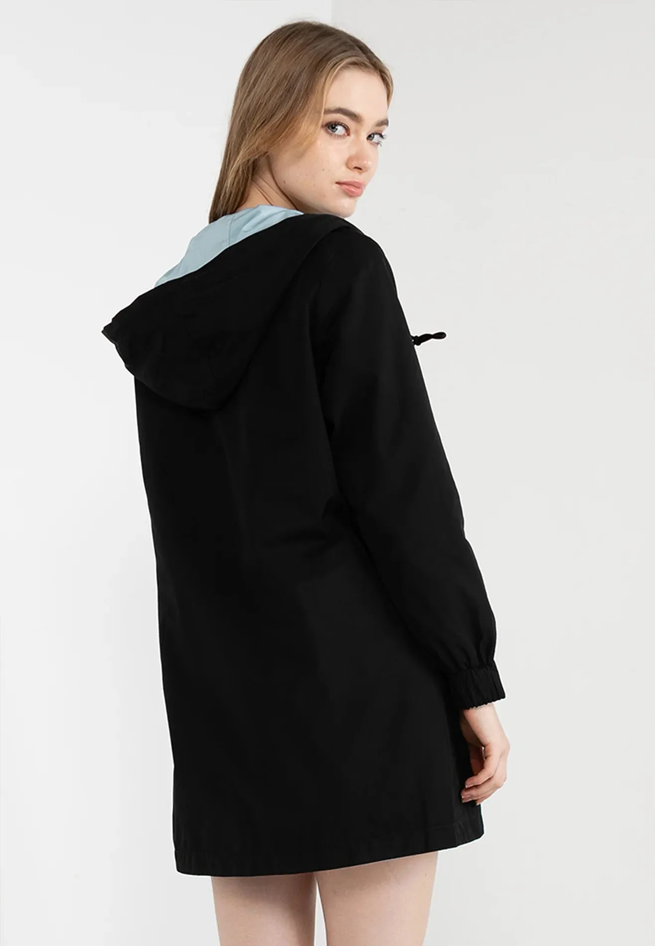 ELLE Active Logo Long Hoodie Zip Up Jacket