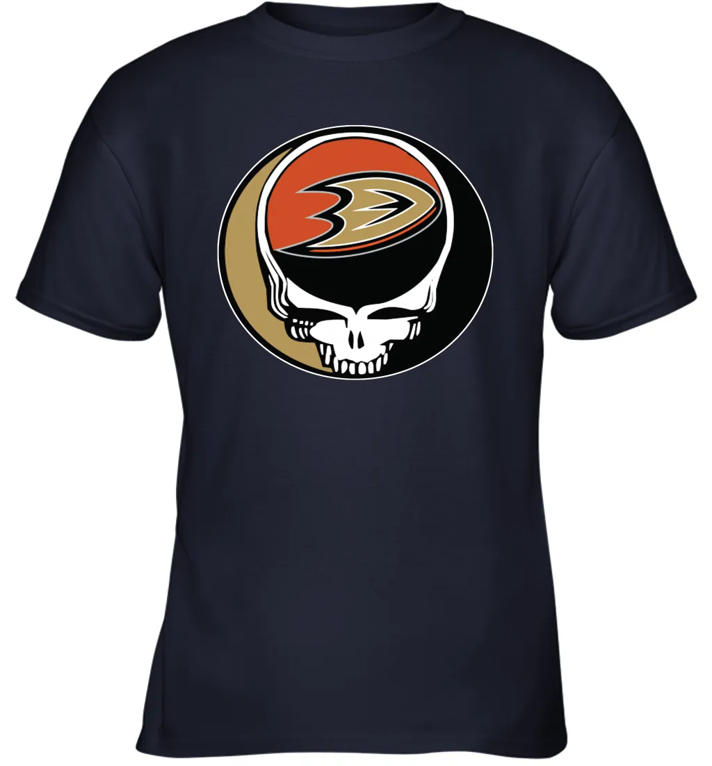 Anaheim Ducks Grateful Dead Steal Your Face Hockey NHL Youth T-Shirt