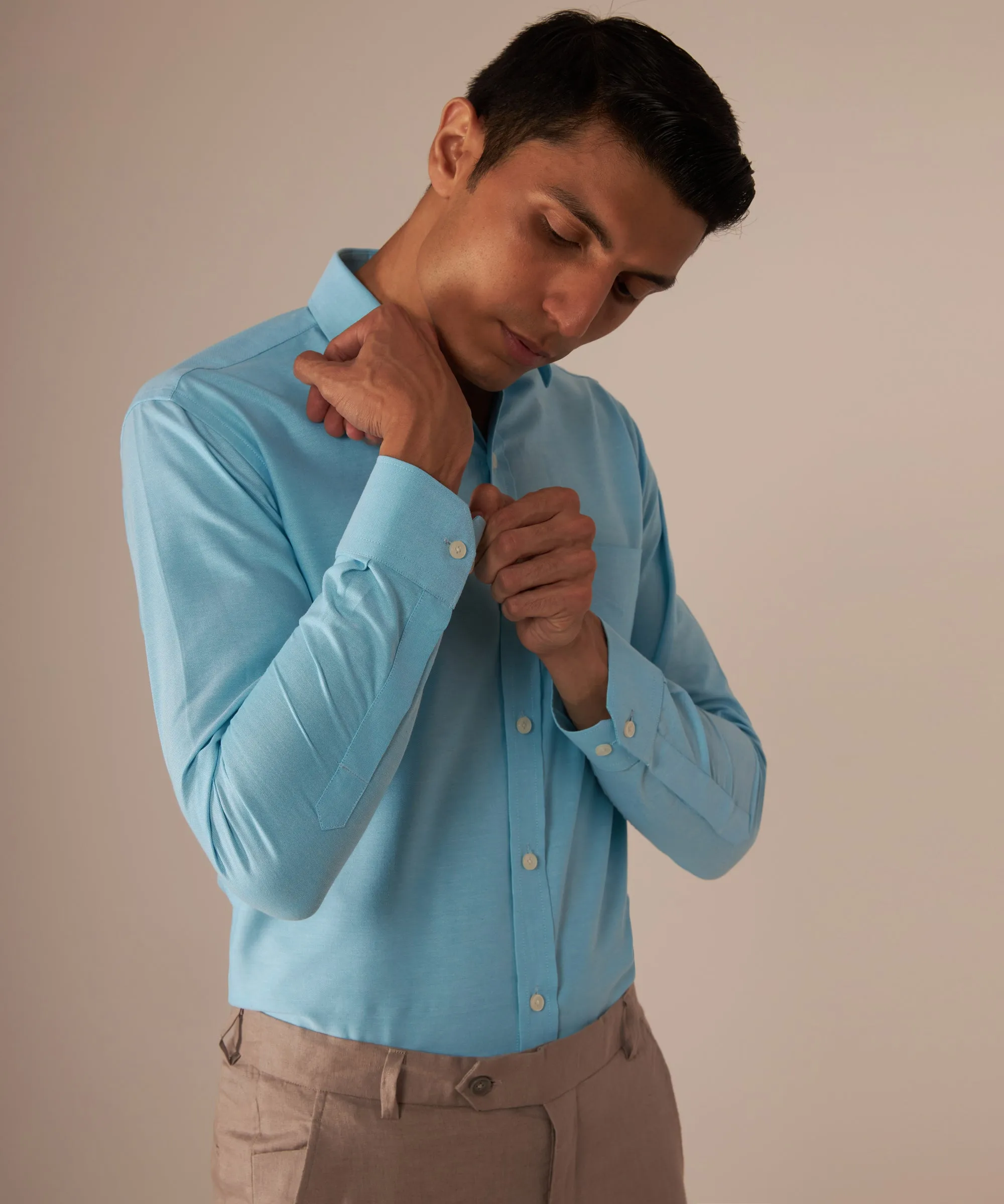 Aqua Oxford Shirt