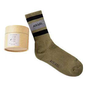 A[S]USL STRIPES SOCKS-OLIVE