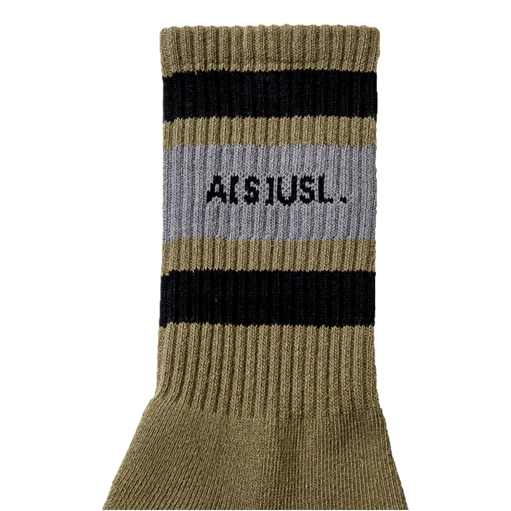 A[S]USL STRIPES SOCKS-OLIVE