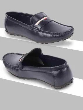 Basics Men Blue Colored Stripe Design Casual Slip On Loafers and Moccasin Shoes