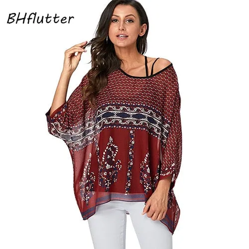 BHflutter 4XL 5XL 6XL Plus Size Blouse Shirt