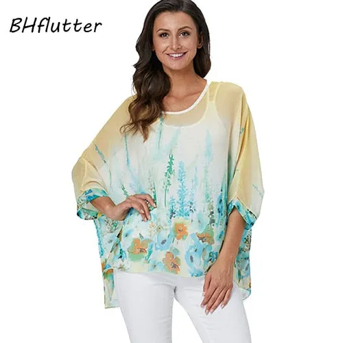 BHflutter 4XL 5XL 6XL Plus Size Blouse Shirt