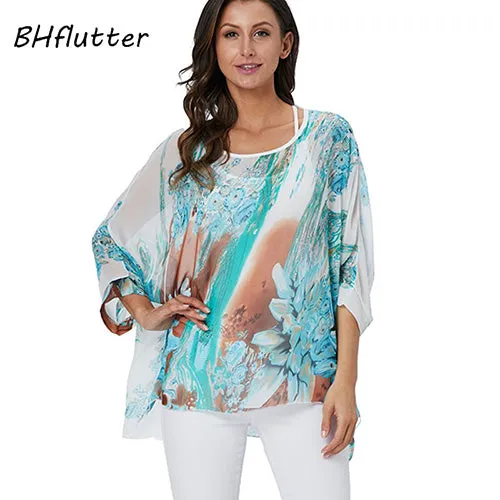 BHflutter 4XL 5XL 6XL Plus Size Blouse Shirt