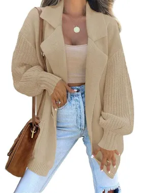 Big Collar  Women Cardigan Sweater