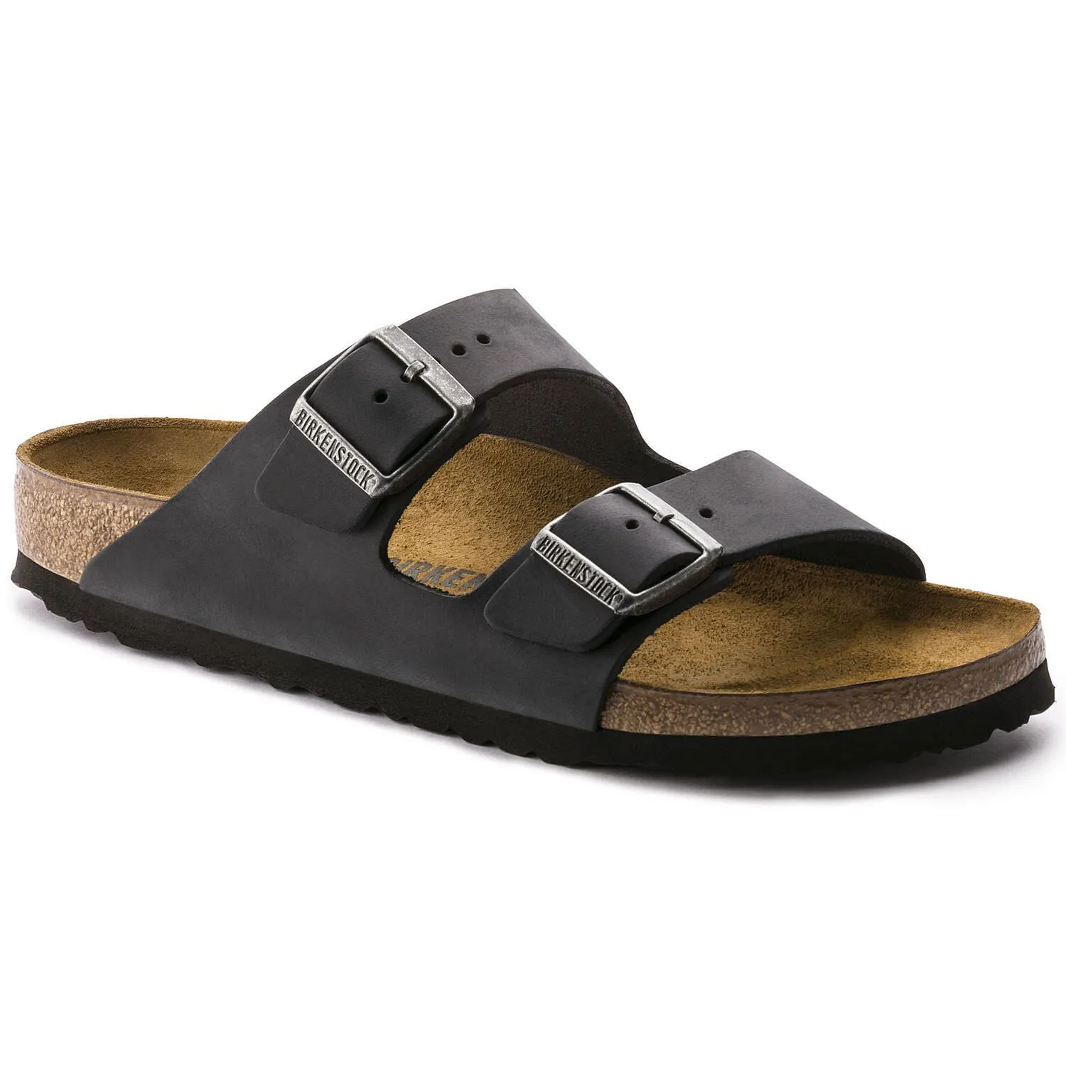 Birkenstock Classic, Arizona, Oiled Leather, Regular Fit, Black