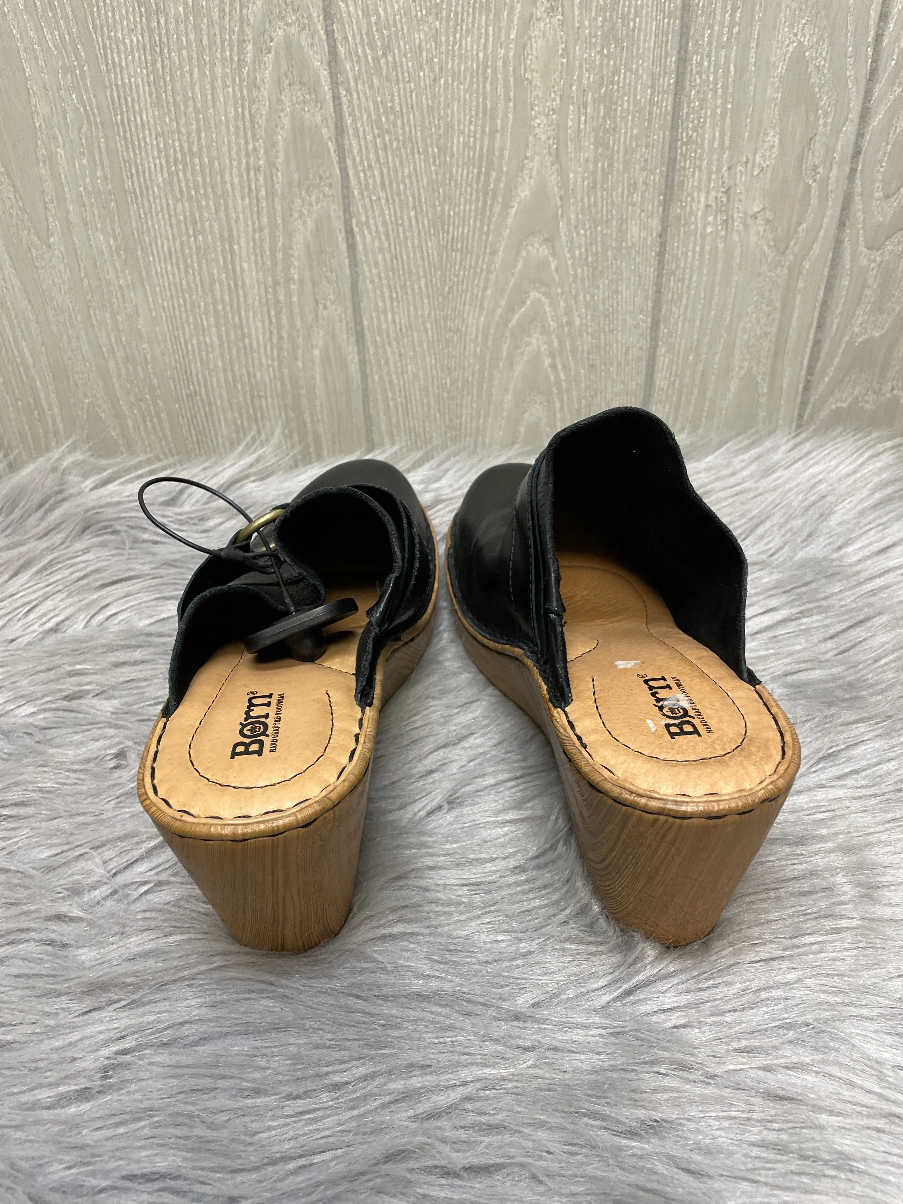 Black & Tan Shoes Heels Wedge Born, Size 10