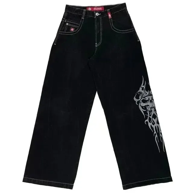 Hip Hop Death Anime Graphic Baggy Jeans Jeans Harajuku Denim Y2k Pants Men Women Goth New High Waist Wide Trousers