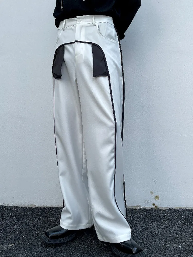 Black White Contrast Casual Pants