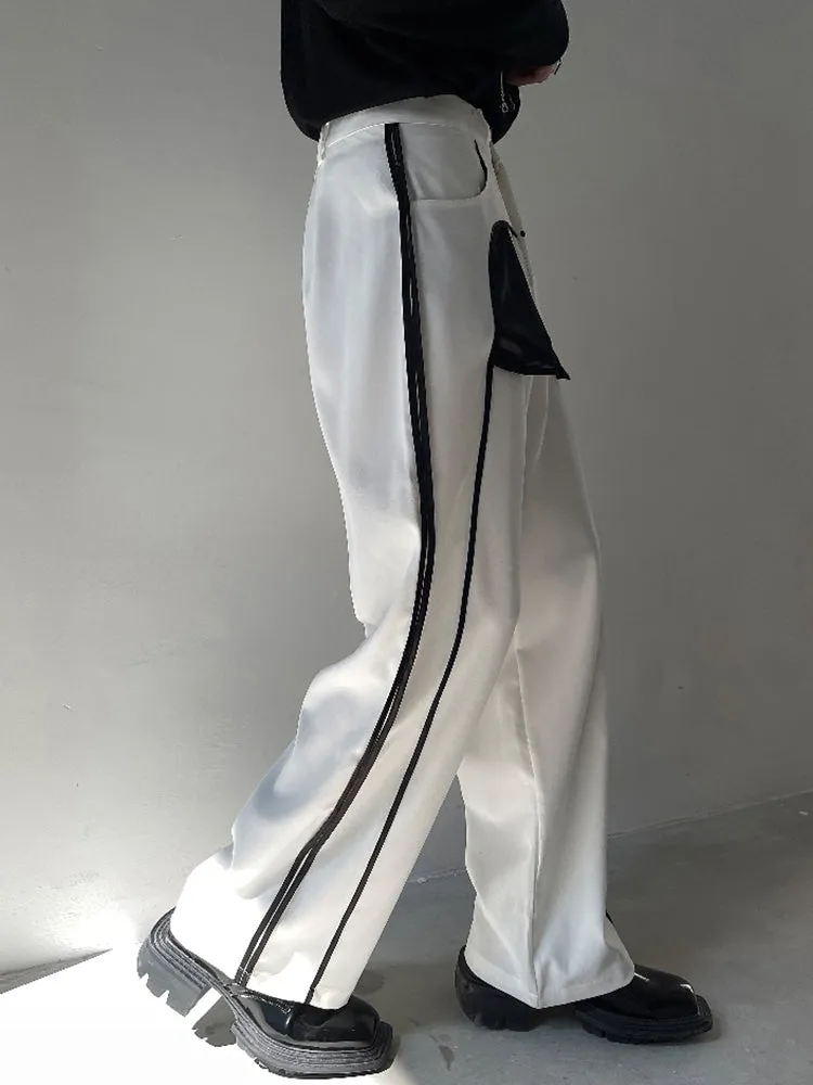 Black White Contrast Casual Pants