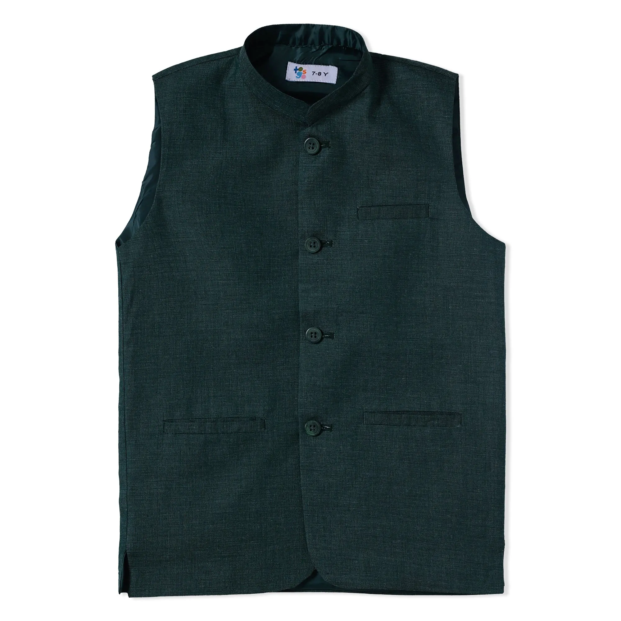 Boys Cotton Green Waistcoat