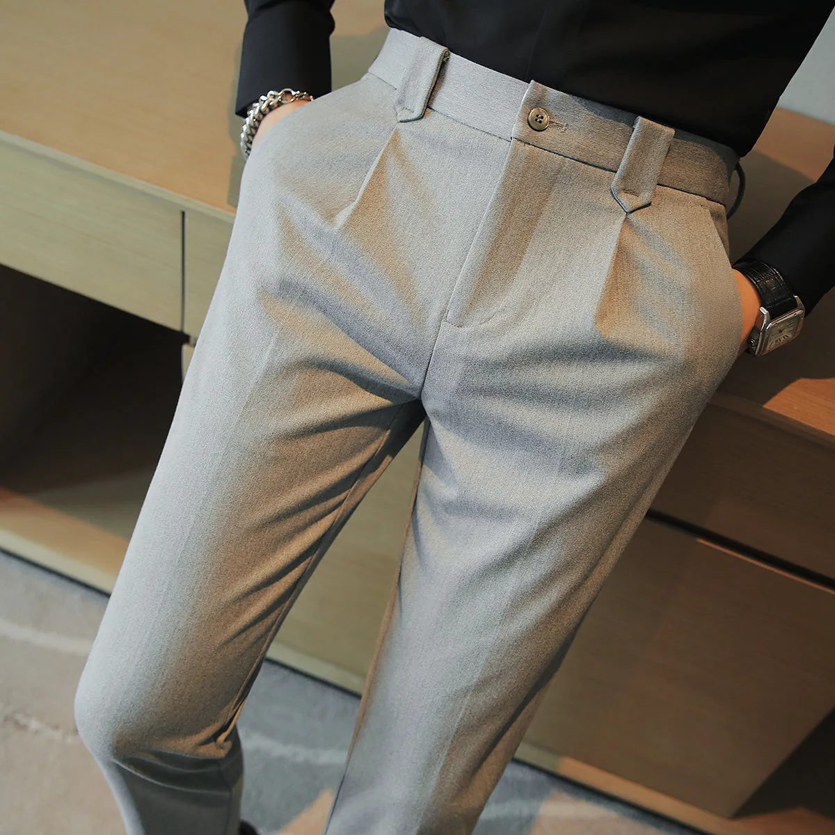 British Casual Slim Suit Pants