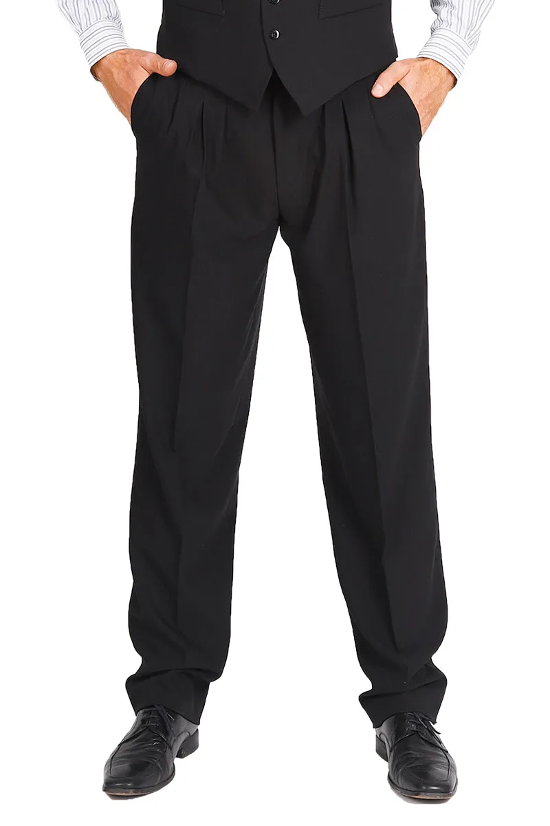 Black Tango Pants With Three Pleats