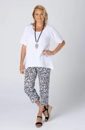 Butterfly Stretch Cotton Pique Capri pants