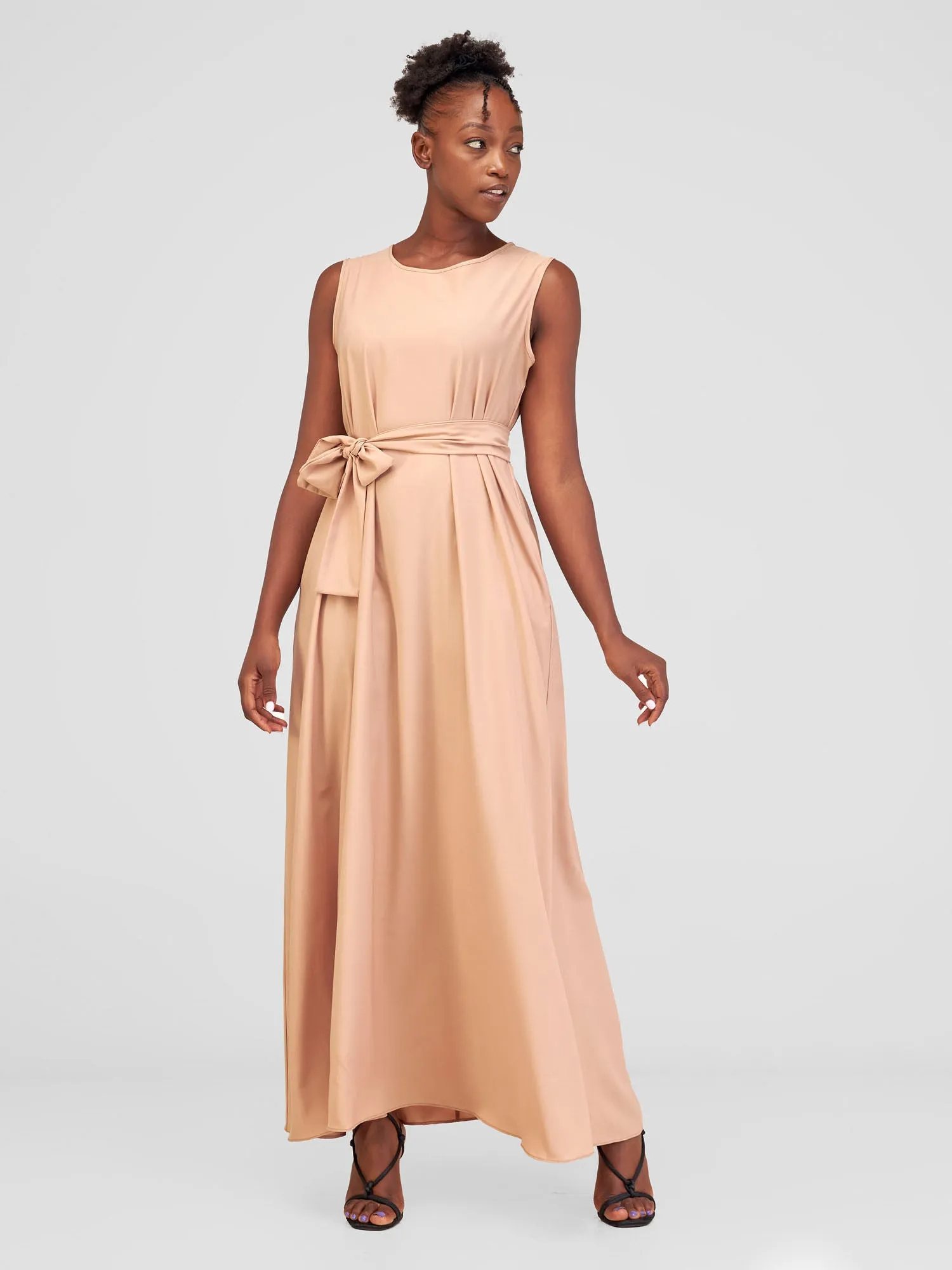 Vivo Maua Sleeveless Maxi Tent Dress - Beige