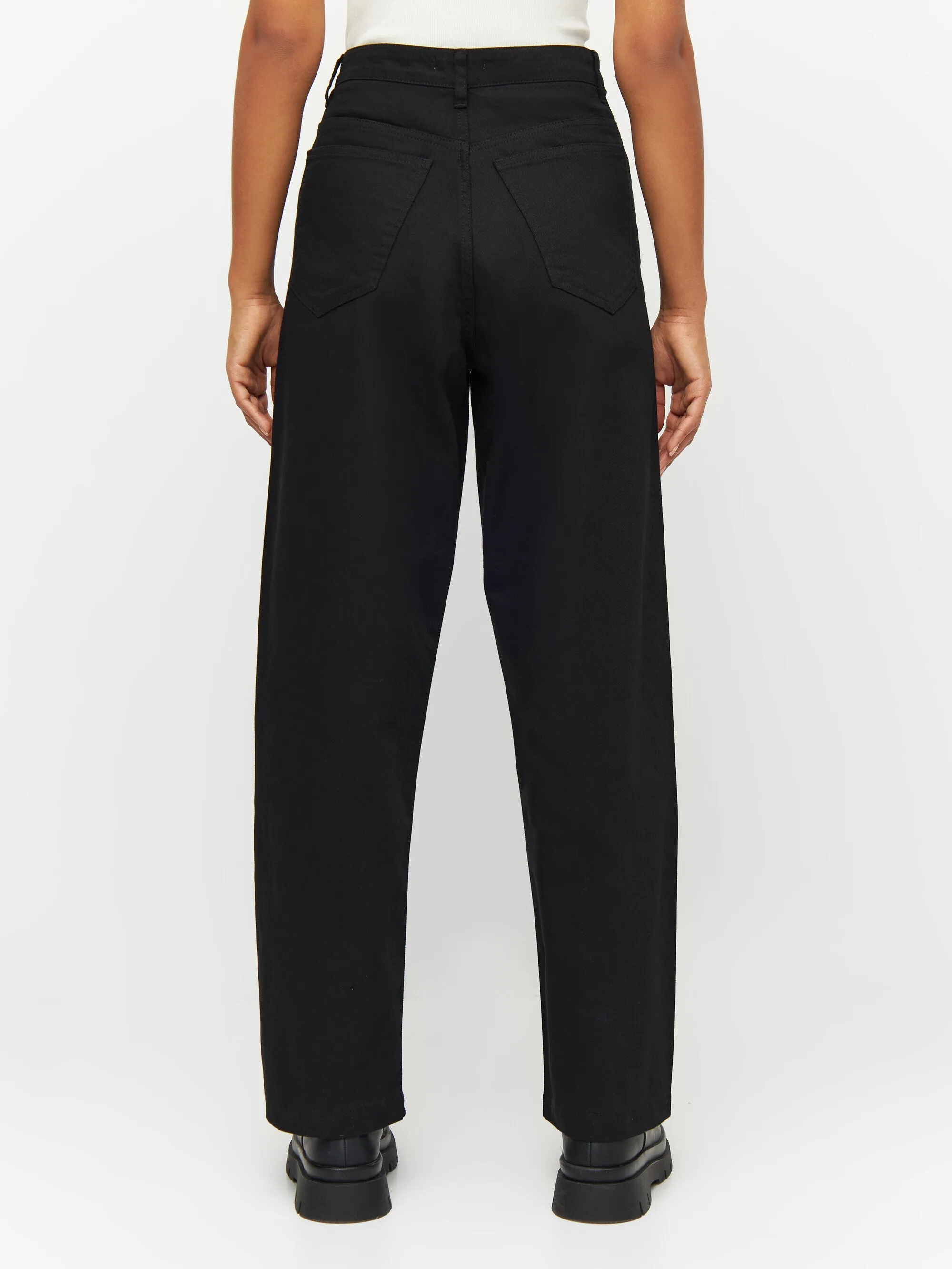 CHLOE barrel high-rise twill 5-pocket pants - Black Jet