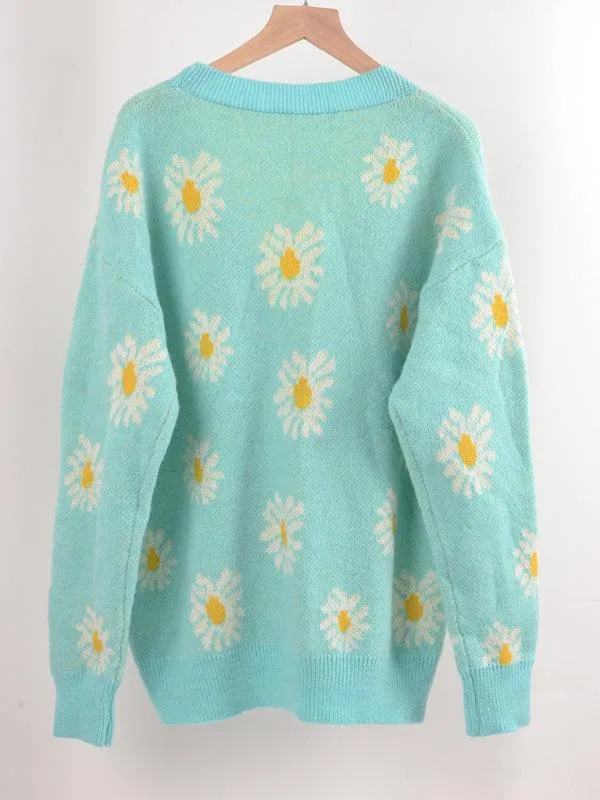 Daisy Knitted  Women Cardigan Sweater