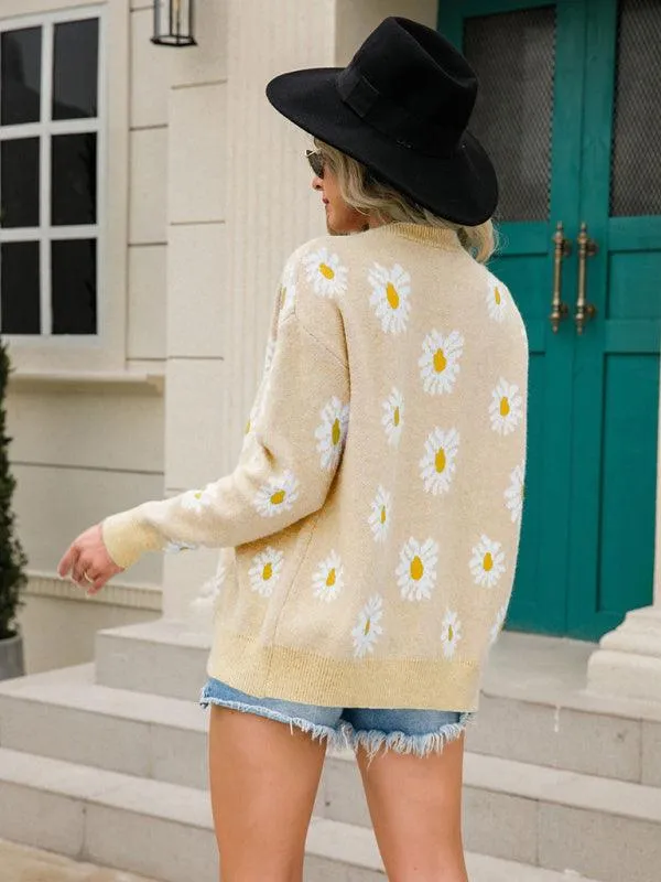 Daisy Knitted  Women Cardigan Sweater