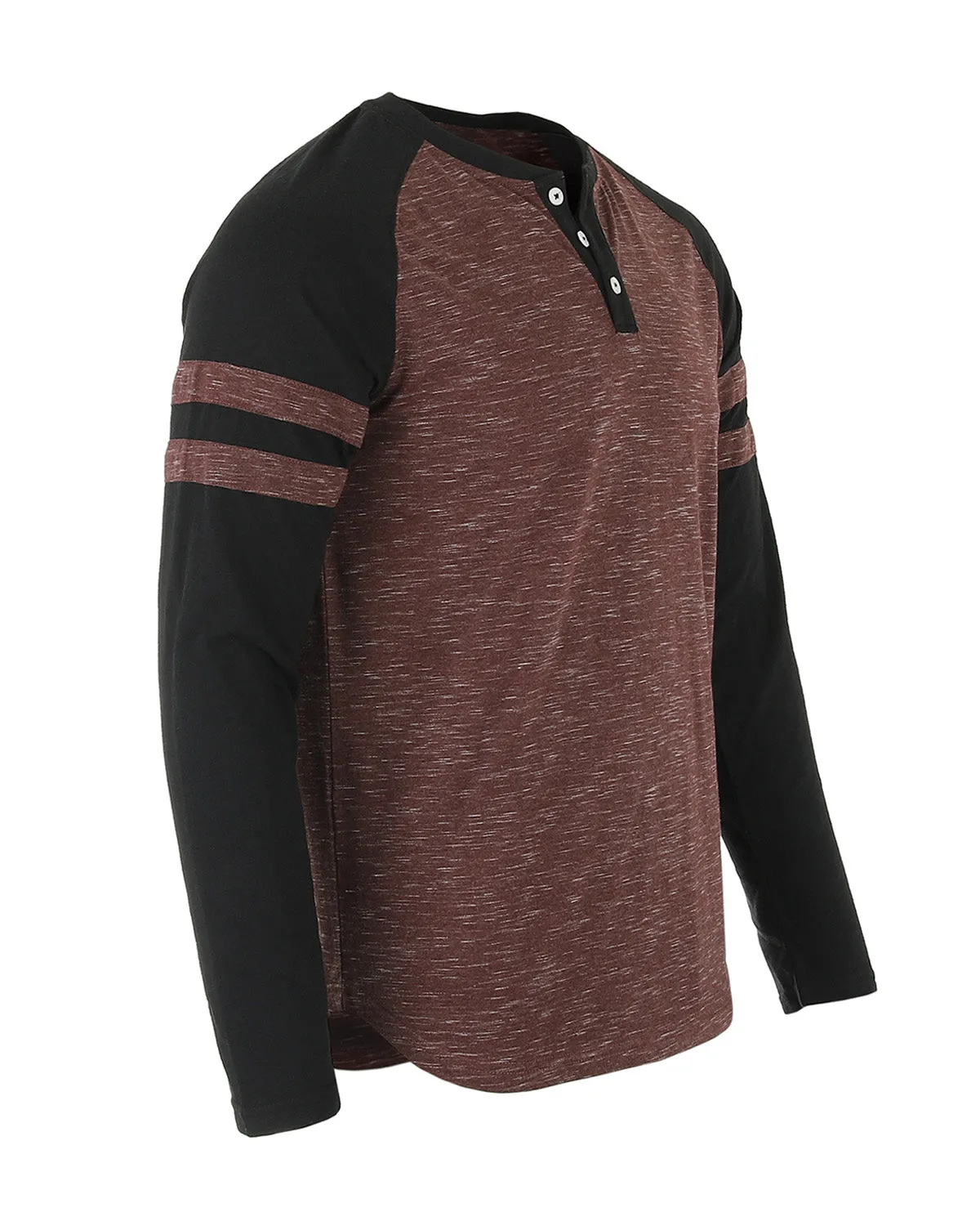 Casual Long Sleeve Baseball Raglan Athletic Fashion Henley Shirt