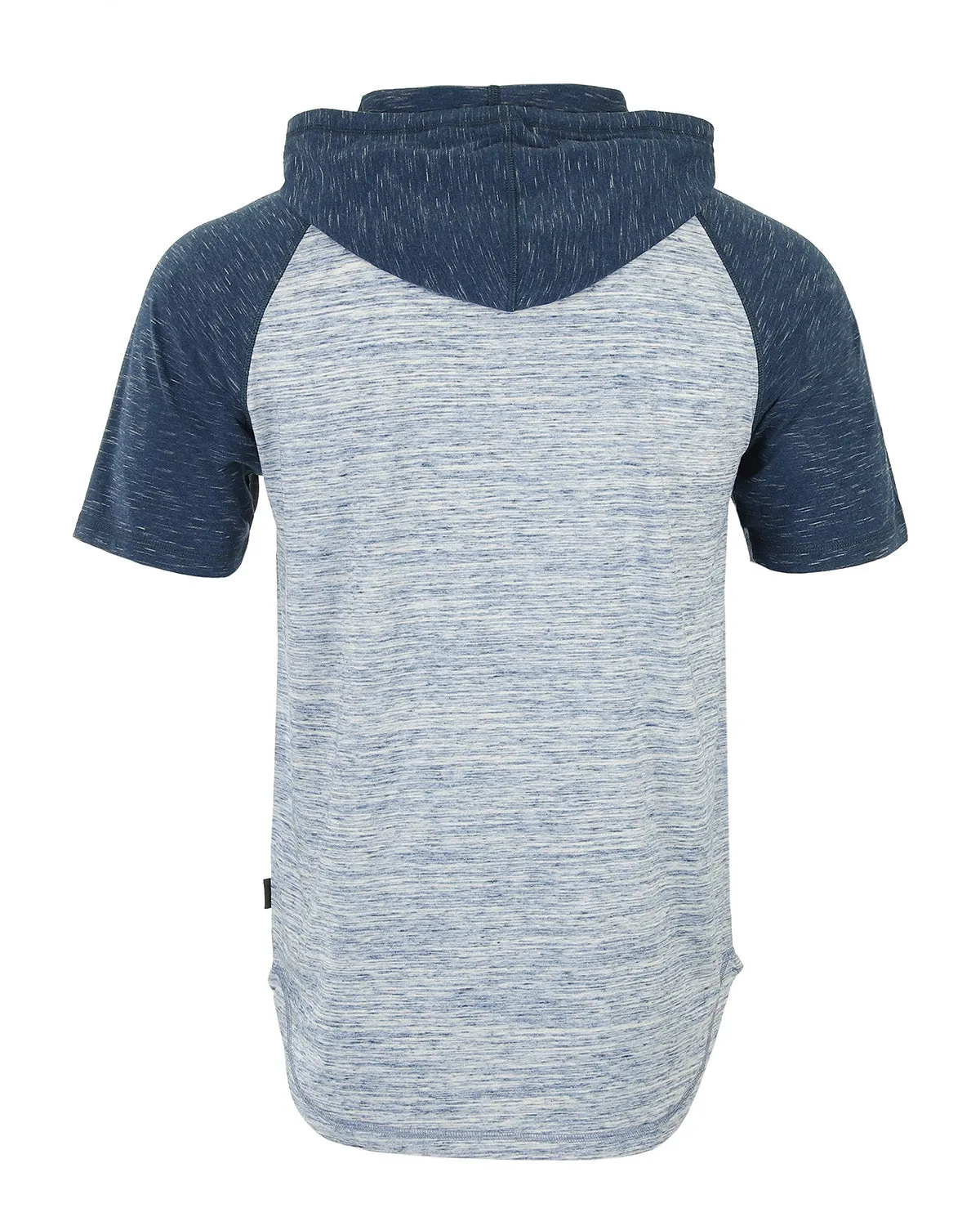 Short Sleeve Raglan Hoodie Round Bottom Semi Longline T-Shirt