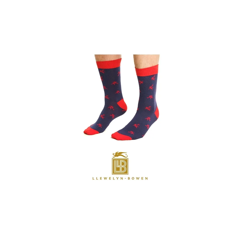 Cotton Mens Socks 3 Pack Navy Gift Pack Laurence Llewelyn-Bowen Gift Box