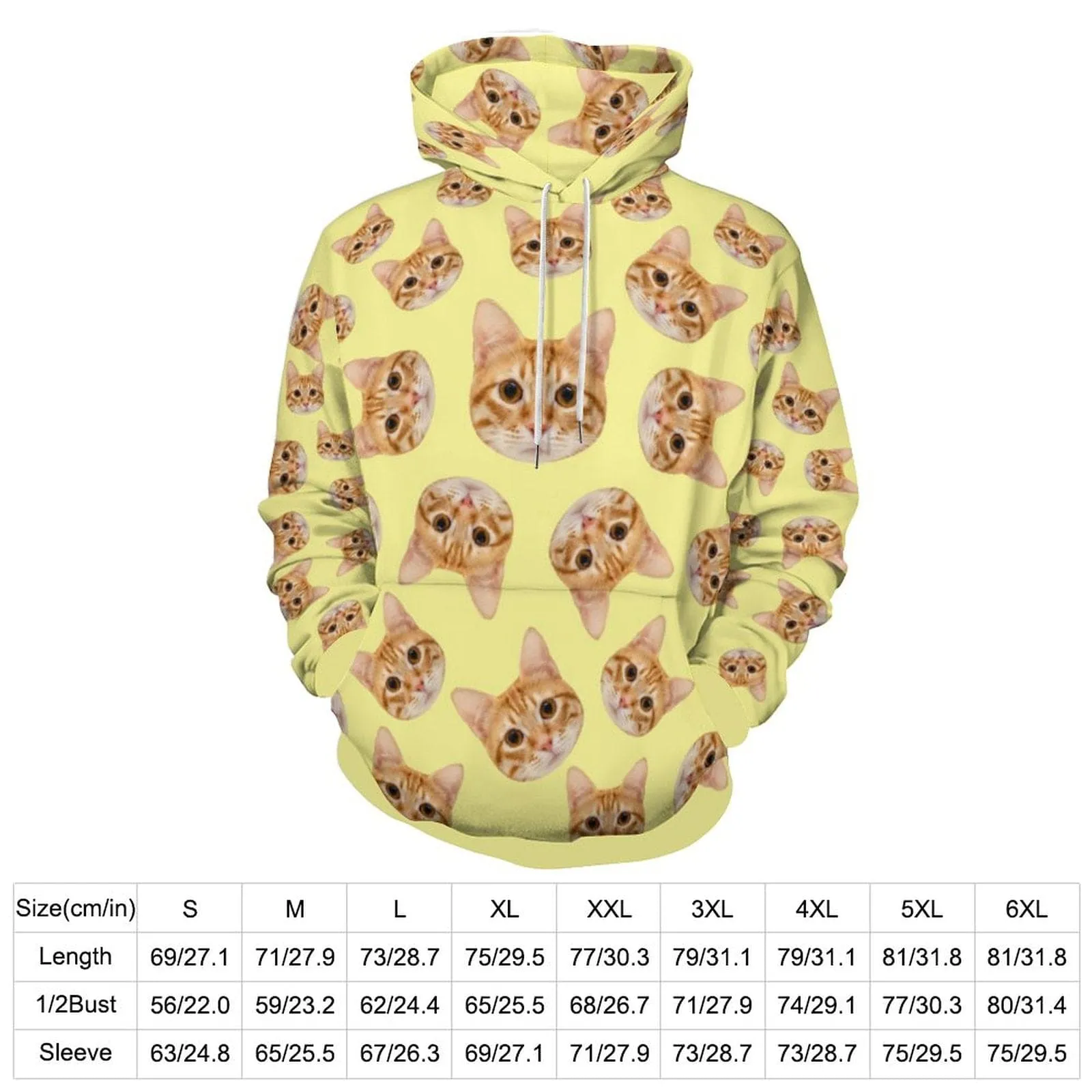 Custom Face Multicolor Hoodie Unisex Design Your Own Hoodie Personalized Loose Hoodie Top Outfits