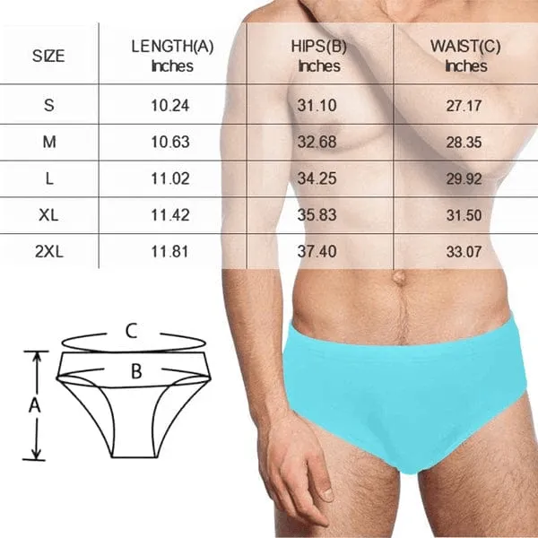 Customized Swim Trunks with Face Multicolor Personalized Men's Triangle Swim Briefs