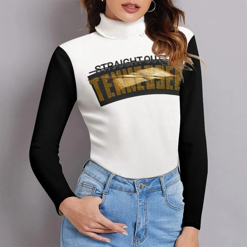 Straight Outta Tennessee 01 Ladies Designer Turtleneck Sweatshirt