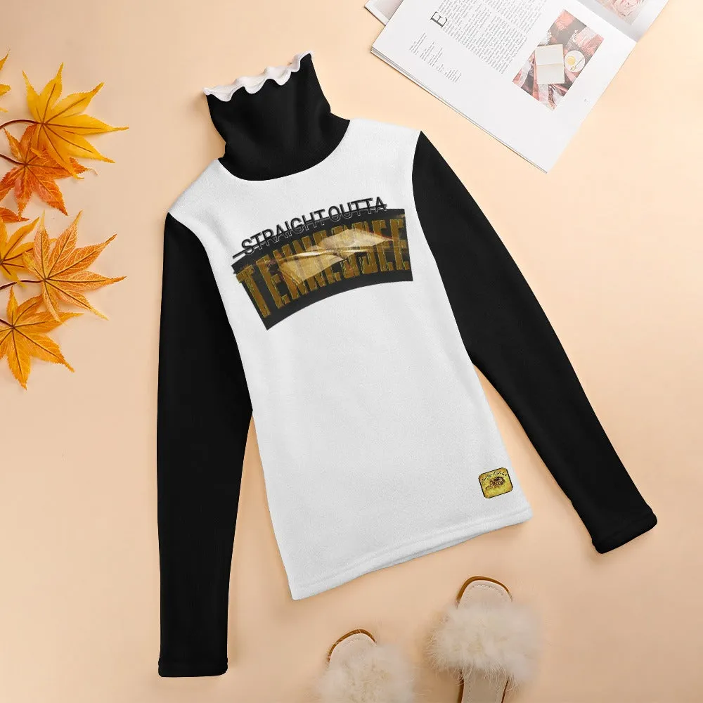 Straight Outta Tennessee 01 Ladies Designer Turtleneck Sweatshirt