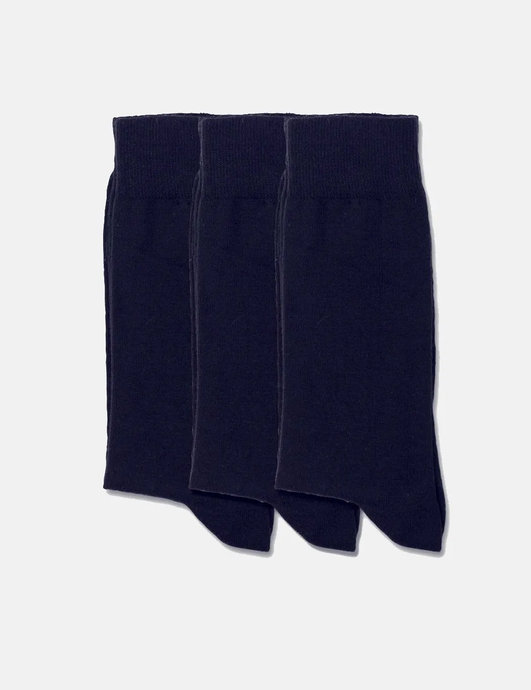 Democratique Solid Socks 3 Pack - Navy Blue