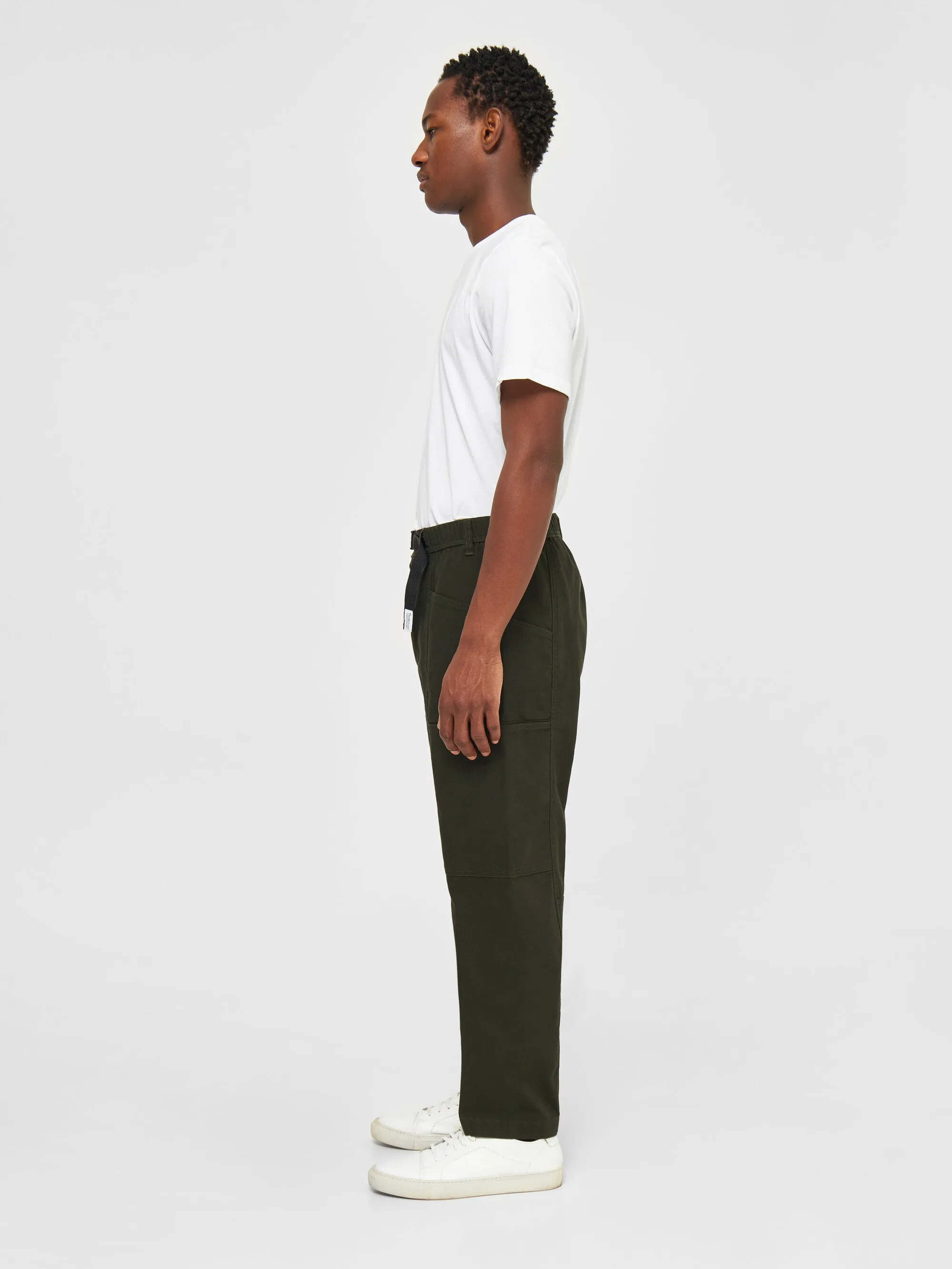 ELM carrot canvas belt pants - Forrest Night