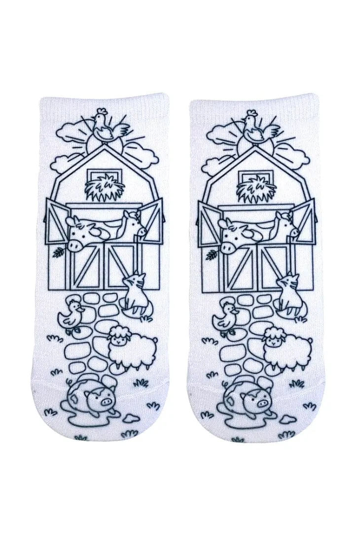 Farm Coloring Socks