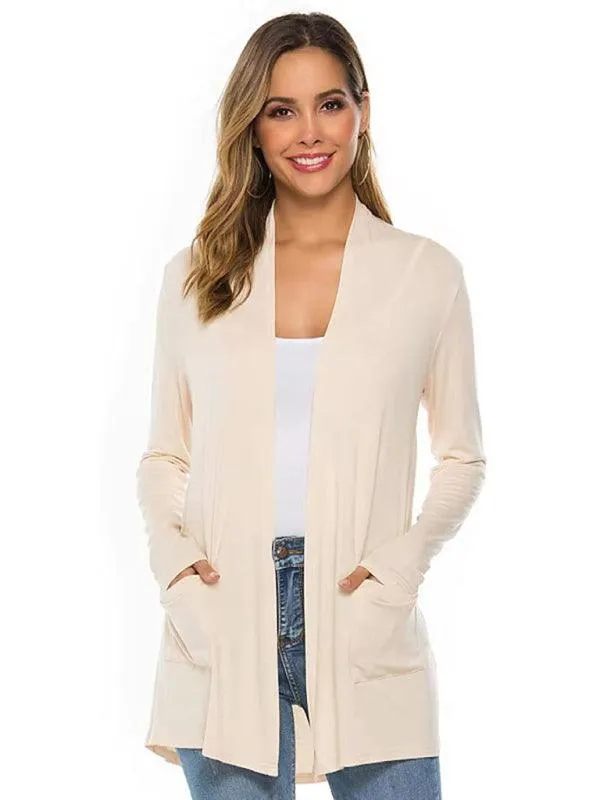 Mid-Length  Women Cardigan Sweater