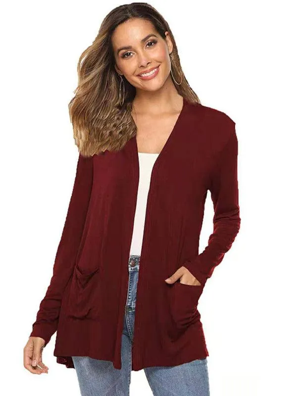 Mid-Length  Women Cardigan Sweater