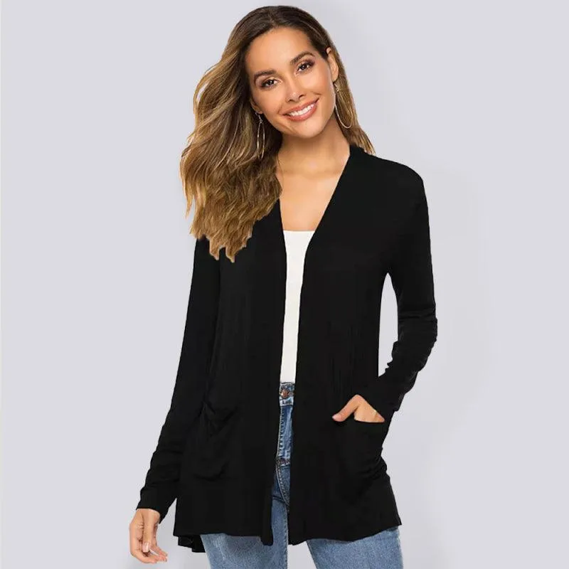 Mid-Length  Women Cardigan Sweater