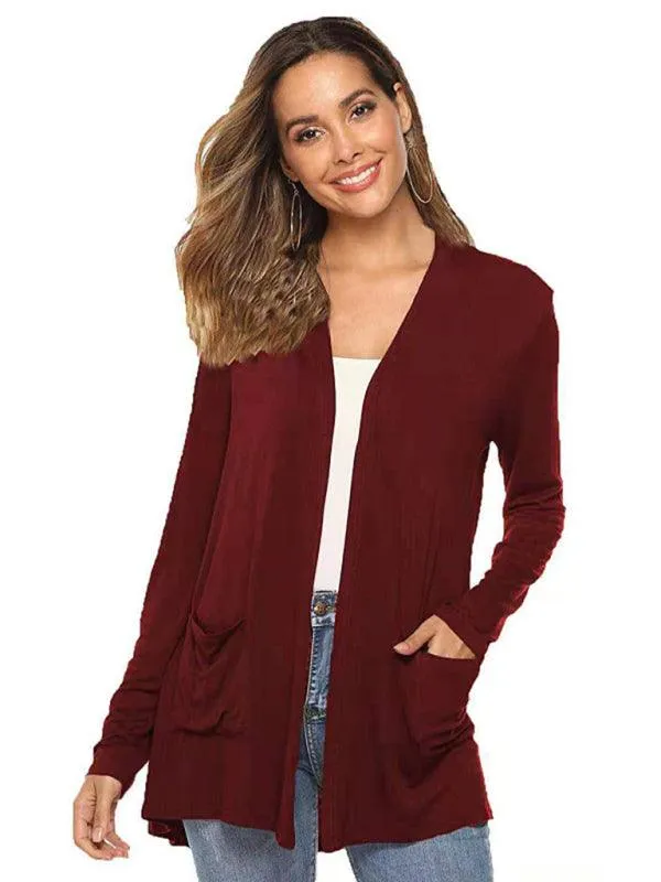 Mid-Length  Women Cardigan Sweater