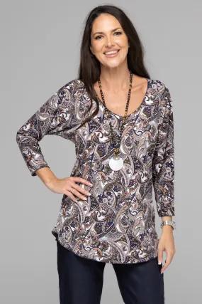 Fever Print 3/4 Sleeve Jersey Top