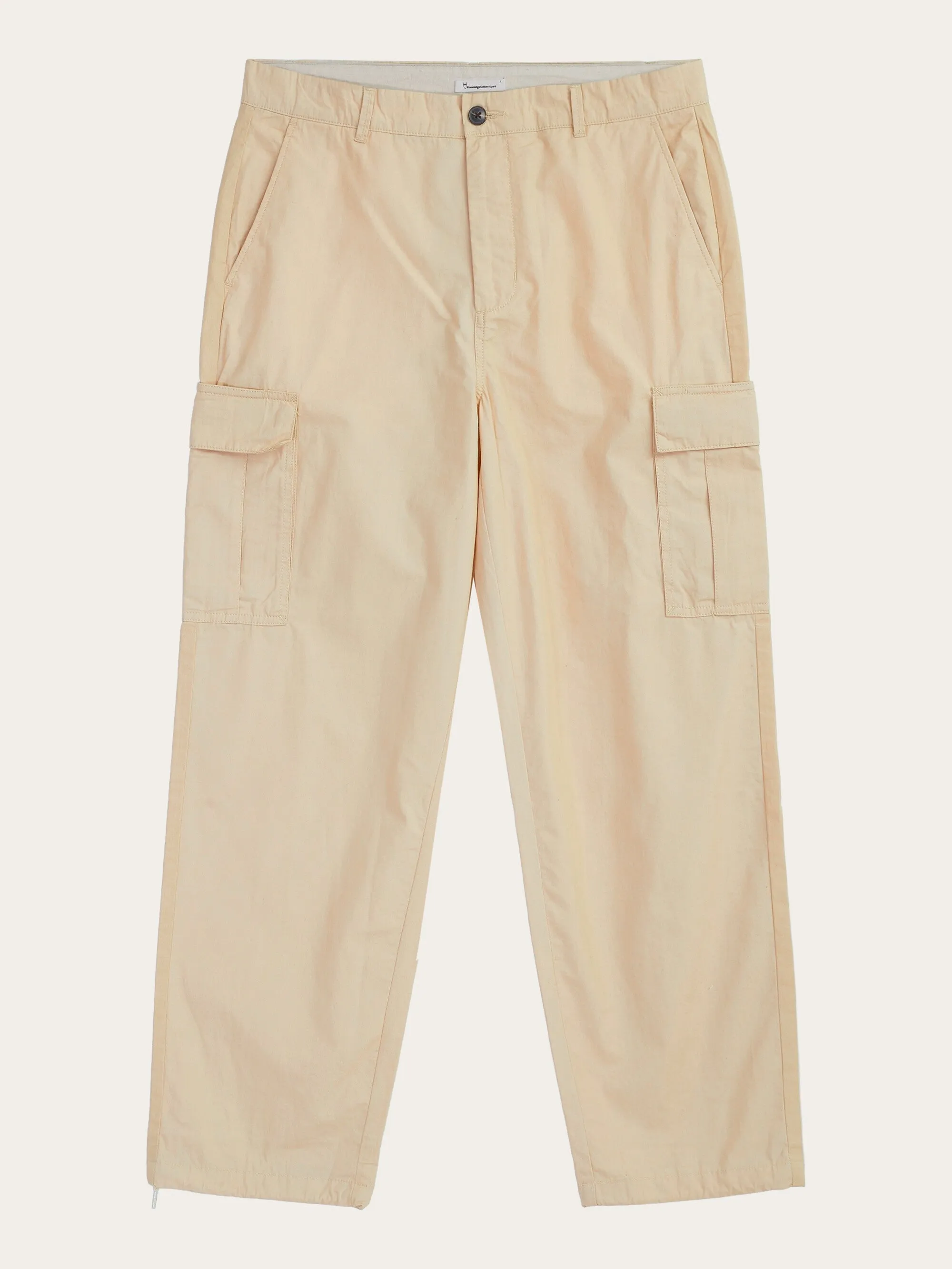 FIG loose cargo poplin pants - GOTS/Vegan - Light feather gray