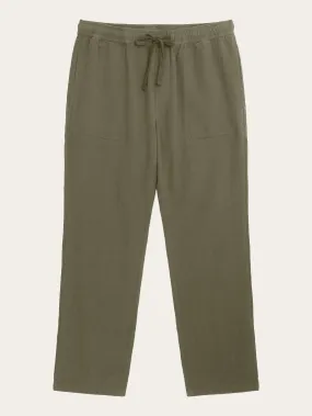 FIG loose crushed cotton pants - GOTS/Vegan - Burned Olive