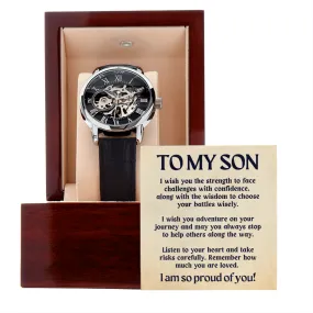 For My Son Love and Encouragement Men Openwork Watch