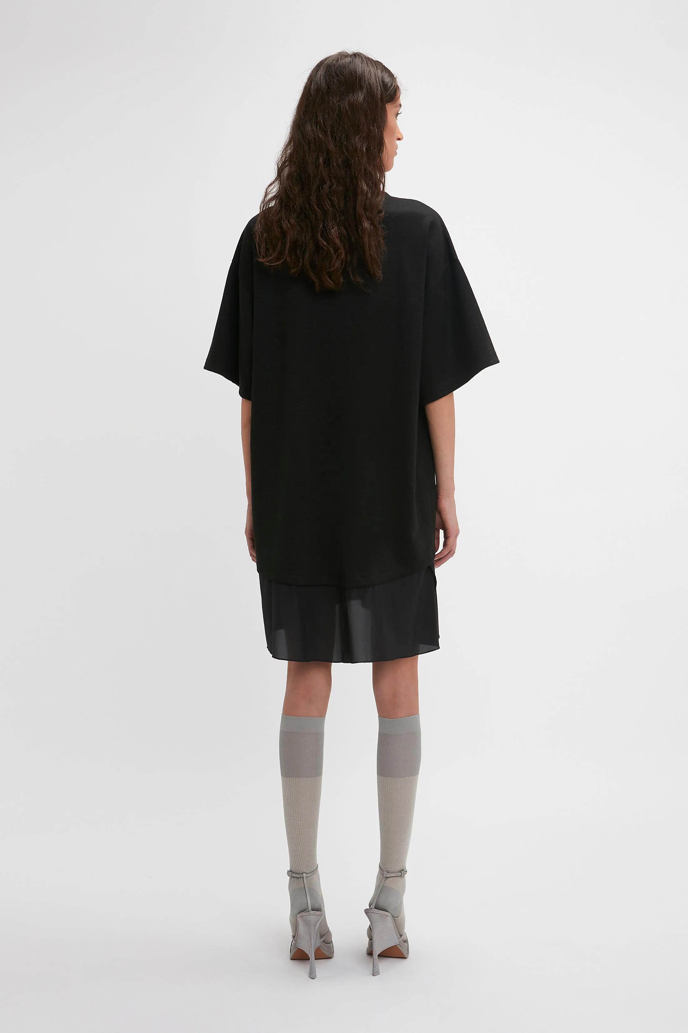 Frame Cut-Out T-Shirt Dress In Black