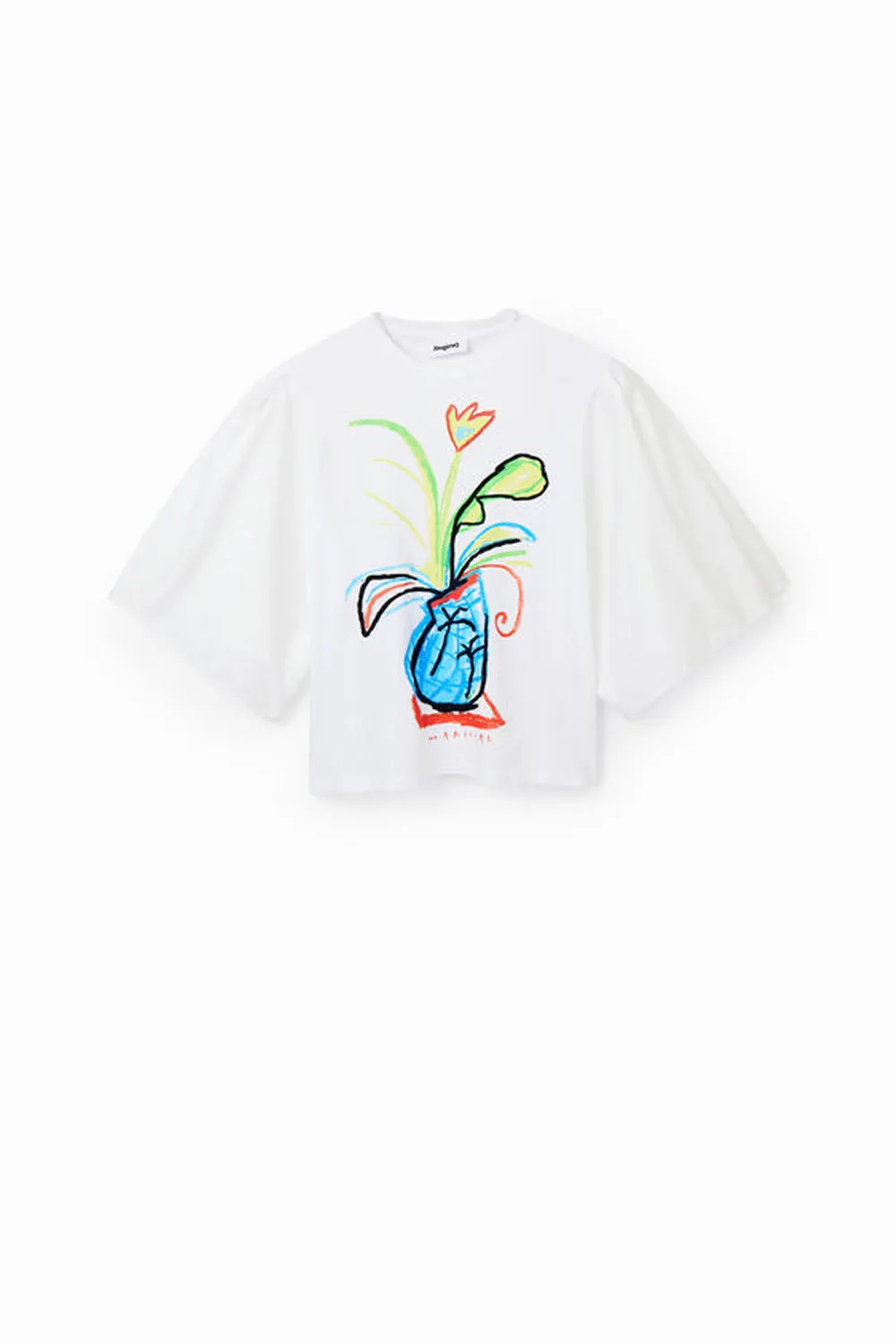 DESIGUAL POPLIN VOLUMINOUS SLEEVE T-SHIRT