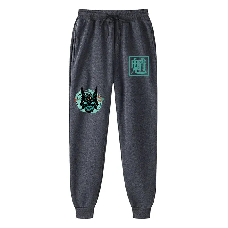 Genshin Impact Graphic Sweatpants for Men Women Fleece Lined Running Jogging Pants (2)