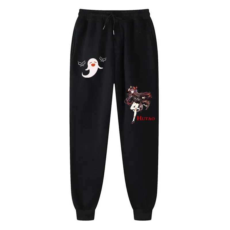 Genshin Impact Graphic Sweatpants for Men Women Fleece Lined Running Jogging Pants (2)