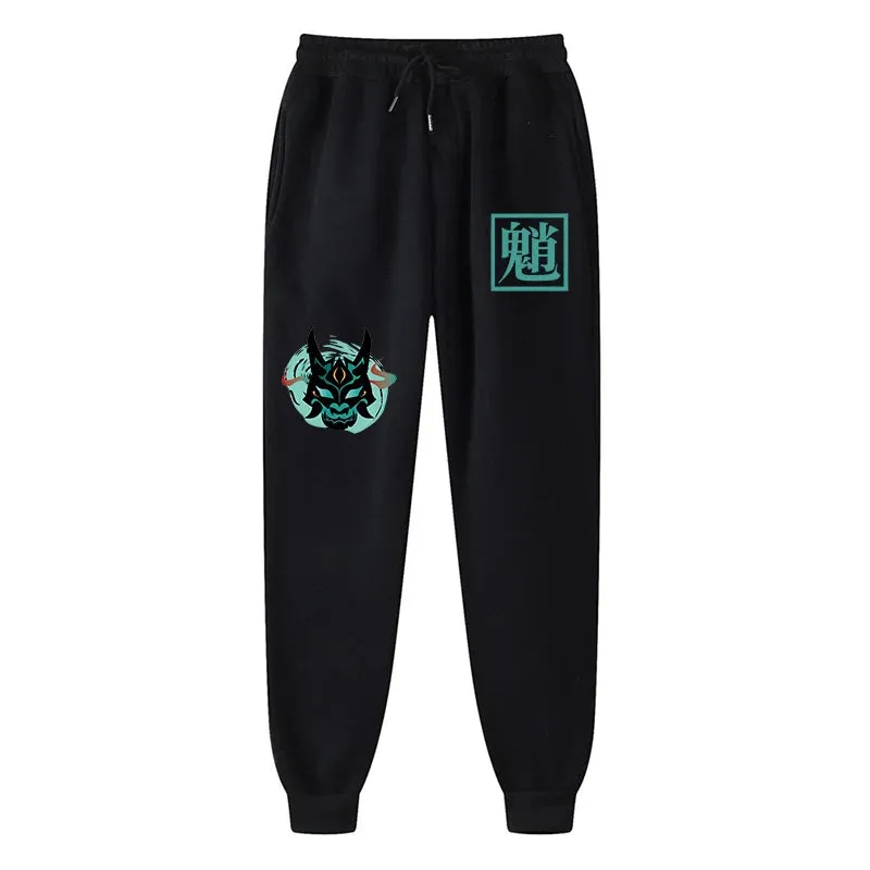 Genshin Impact Graphic Sweatpants for Men Women Fleece Lined Running Jogging Pants (2)