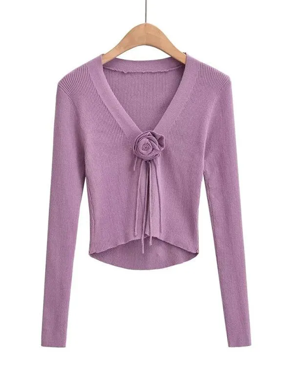 Floral Knot  Women Cardigan Sweater