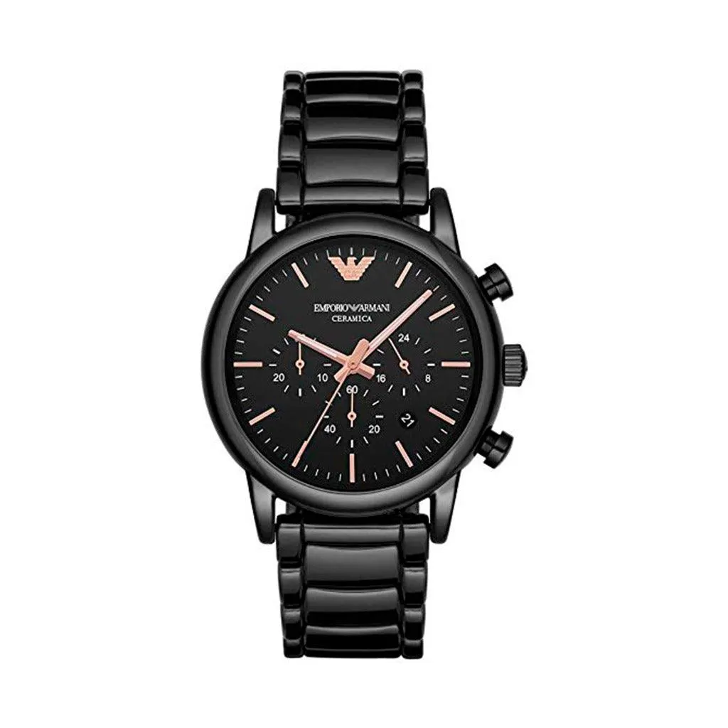 Emporio Armani AR1509 Ceramic Chronograph Men's Watch, Black