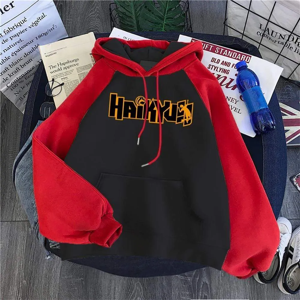 Japan Anime Haikyuu Anime Prints Hoodies Mens New Fashion Hoody Hip Hop Fleece Sweatshirts Crewneck Pullovers Cute Clothing Man