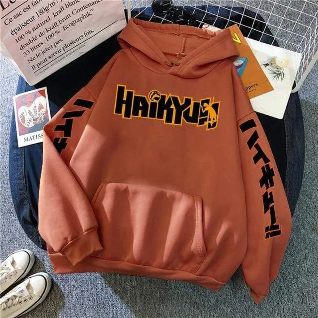 Japan Anime Haikyuu Anime Prints Hoodies Mens New Fashion Hoody Hip Hop Fleece Sweatshirts Crewneck Pullovers Cute Clothing Man